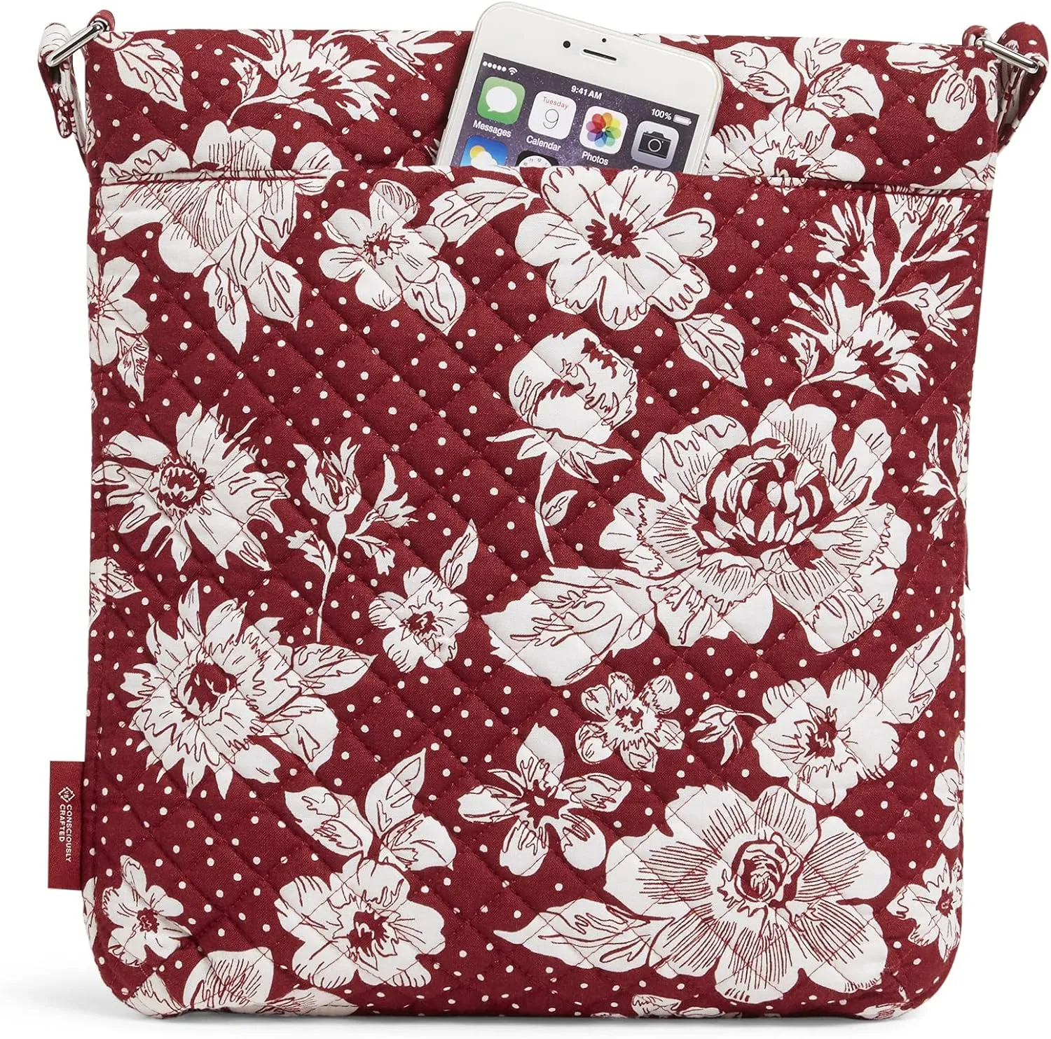 Vera Bradley Women's Cotton Collegiate Triple Zip Hipster Crossbody Purse (Multiple Teams Available)