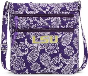 Vera Bradley Women's Cotton Collegiate Triple Zip Hipster Crossbody Purse (Multiple Teams Available)