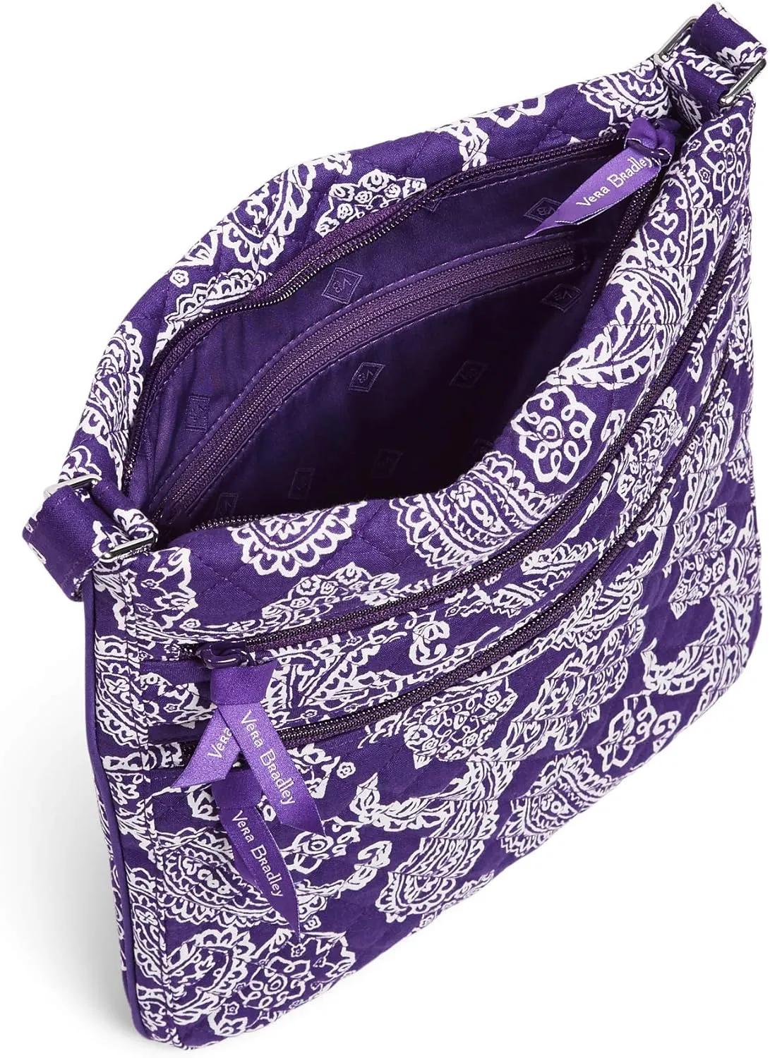 Vera Bradley Women's Cotton Collegiate Triple Zip Hipster Crossbody Purse (Multiple Teams Available)