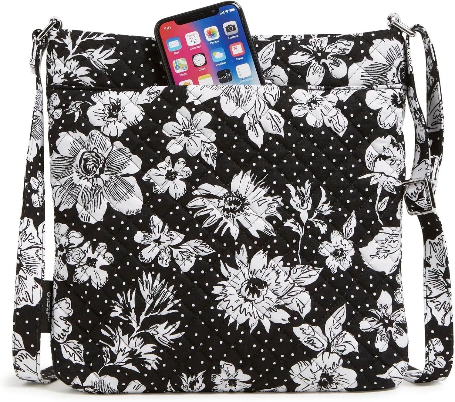 Vera Bradley Women's Cotton Collegiate Triple Zip Hipster Crossbody Purse (Multiple Teams Available)