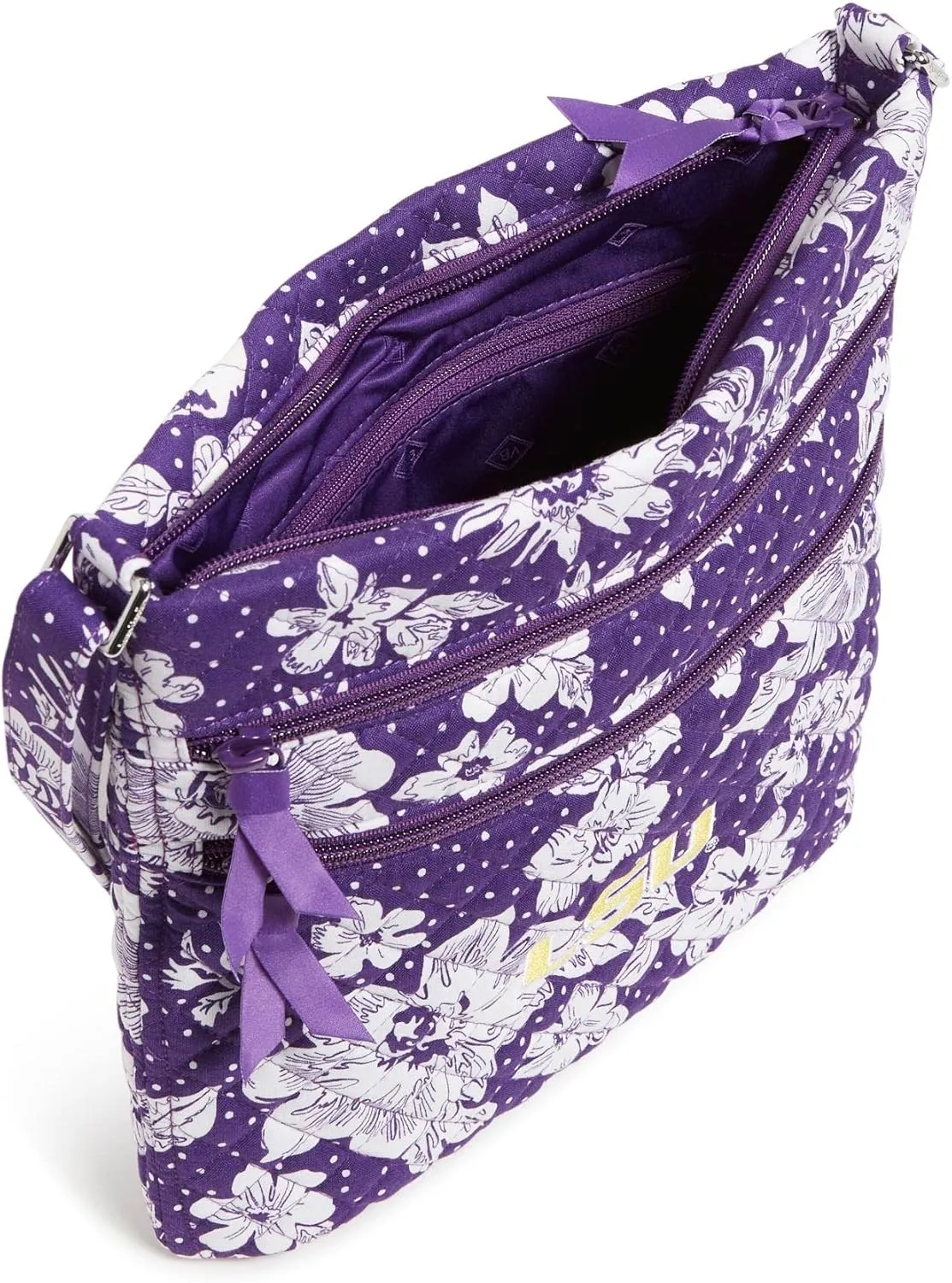 Vera Bradley Women's Cotton Collegiate Triple Zip Hipster Crossbody Purse (Multiple Teams Available)