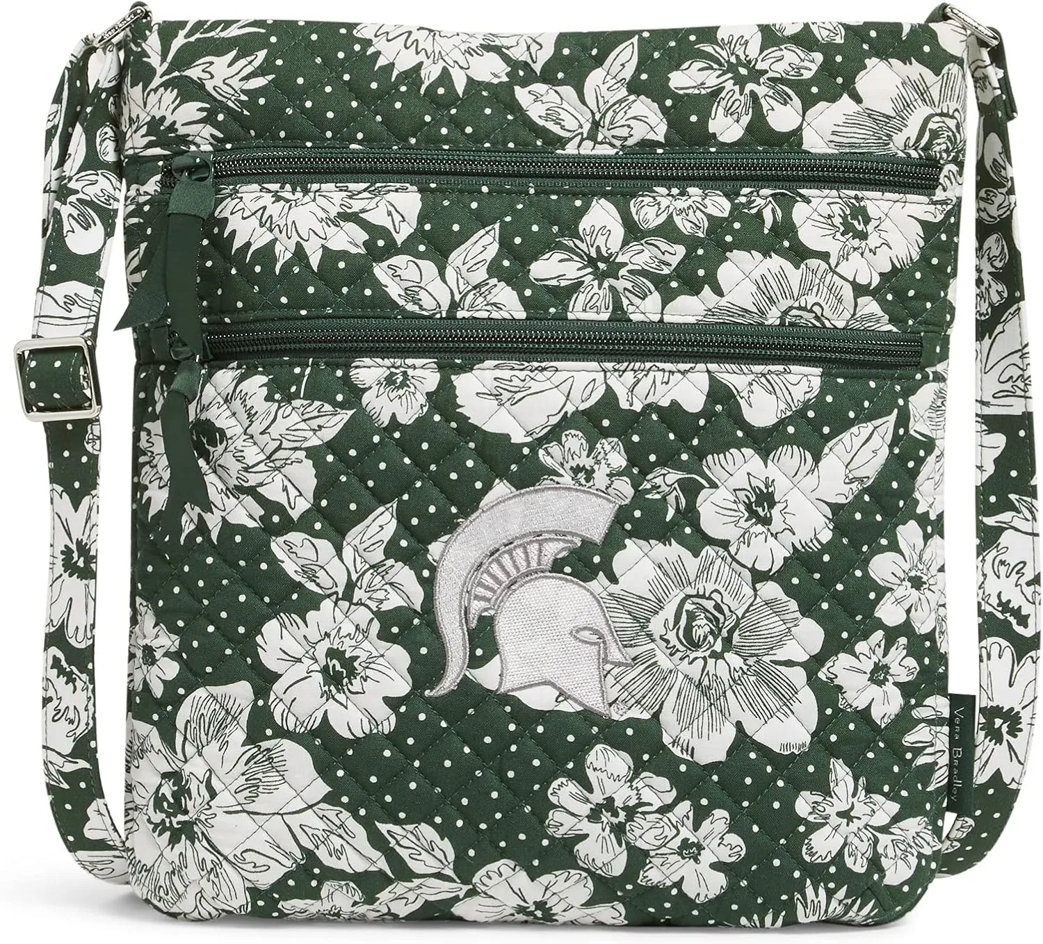 Vera Bradley Women's Cotton Collegiate Triple Zip Hipster Crossbody Purse (Multiple Teams Available)