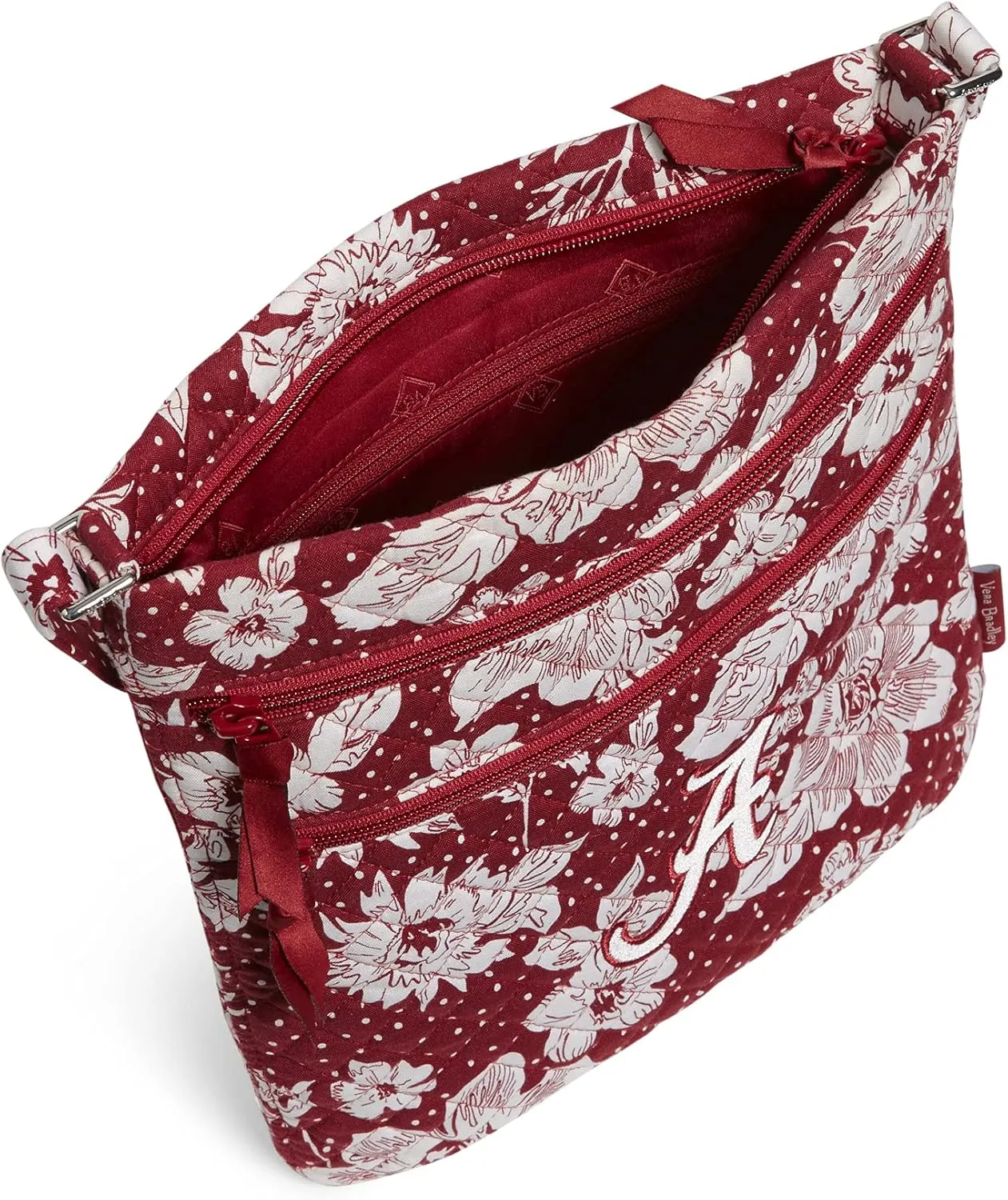 Vera Bradley Women's Cotton Collegiate Triple Zip Hipster Crossbody Purse (Multiple Teams Available)