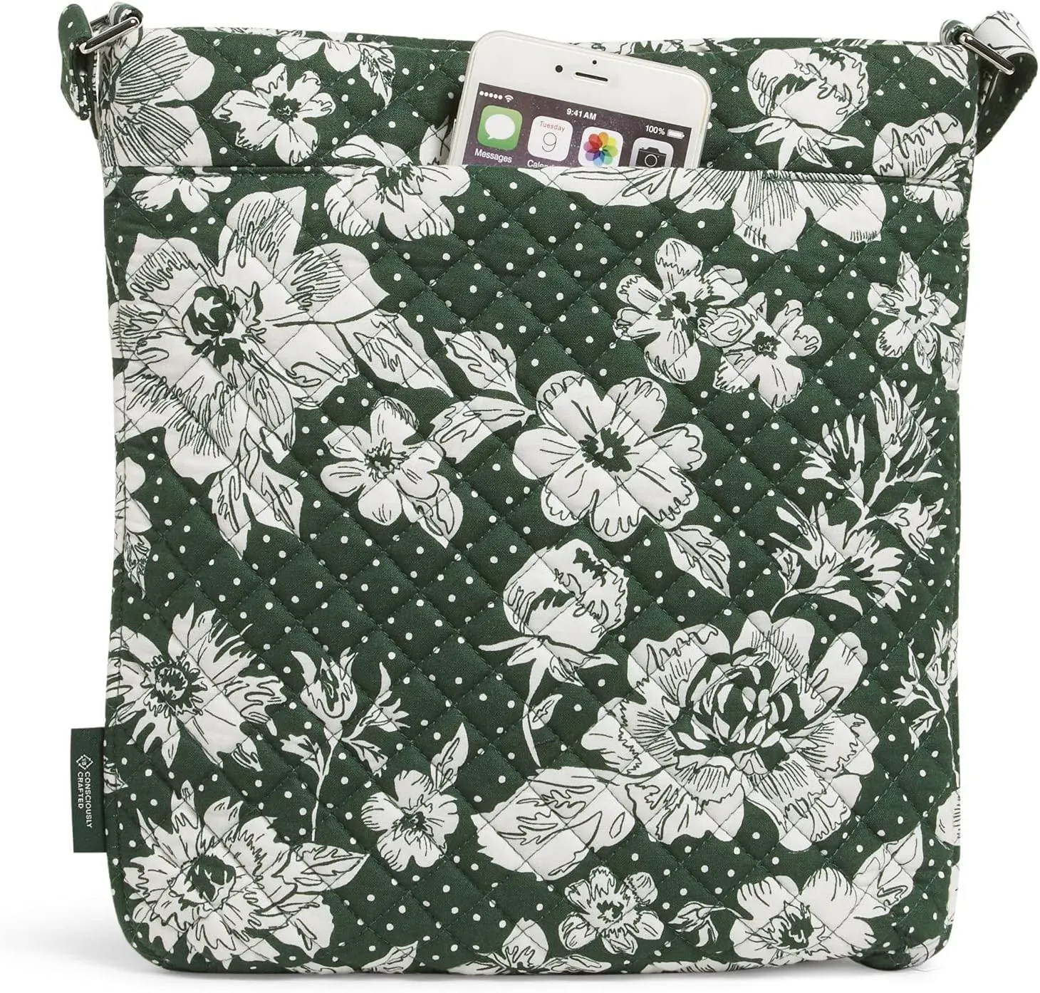 Vera Bradley Women's Cotton Collegiate Triple Zip Hipster Crossbody Purse (Multiple Teams Available)