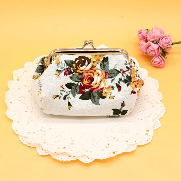 Versatile Women's Creative Canvas Fabric Clutch Coin Purses