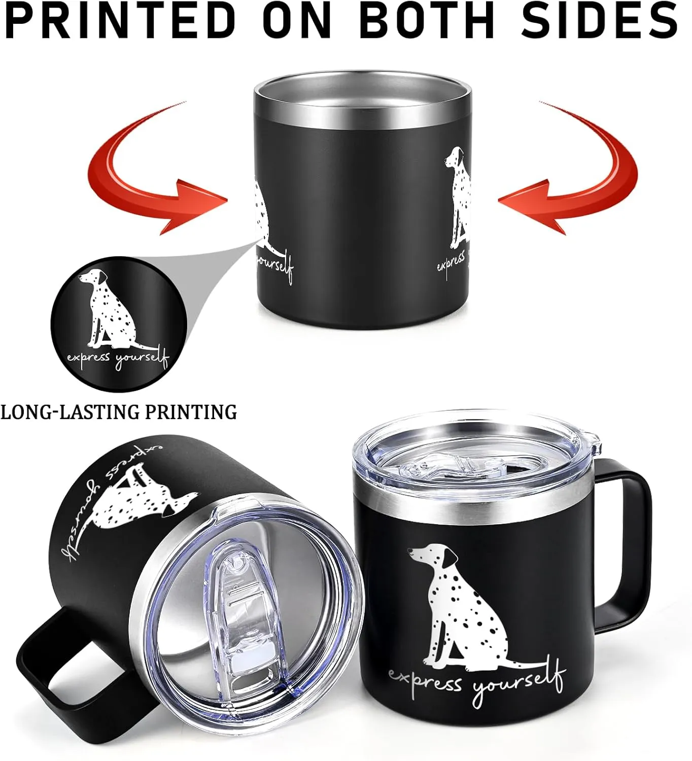 Vet Tech Gift for Men Women Coffee Mug, Express Yourself Vet Tech Veterinary Gifts for Vet Tech Practitioner Animal Doctor Dog Lover, 14oz Veterinarian Gifts Stainless Steel Dog Coffee Mug, Black