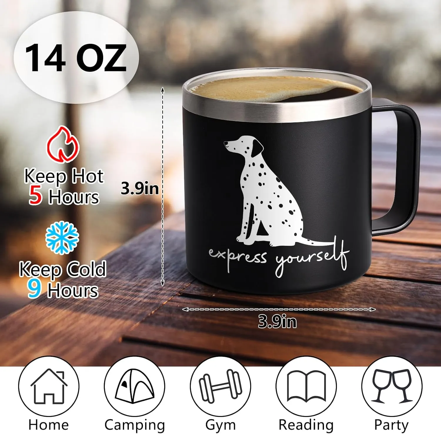 Vet Tech Gift for Men Women Coffee Mug, Express Yourself Vet Tech Veterinary Gifts for Vet Tech Practitioner Animal Doctor Dog Lover, 14oz Veterinarian Gifts Stainless Steel Dog Coffee Mug, Black