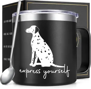 Vet Tech Gift for Men Women Coffee Mug, Express Yourself Vet Tech Veterinary Gifts for Vet Tech Practitioner Animal Doctor Dog Lover, 14oz Veterinarian Gifts Stainless Steel Dog Coffee Mug, Black