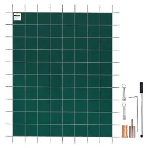 VEVOR Inground Pool Saftey Cover, 14 x 26 ft Rectangular Winter Pool Cover, Triple Stitched, High Strength Mesh PP Material With Good Rain Permeability, Installation Hardware Included, Green