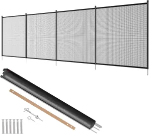 VEVOR Pool Fence, 4 x 12 FT Pool Fences for Inground Pools, Removable Pool Fencing, Easy DIY Installation Swimming Pool Fence, 340gms Teslin PVC Pool Fence Mesh Protects Kids and Pets