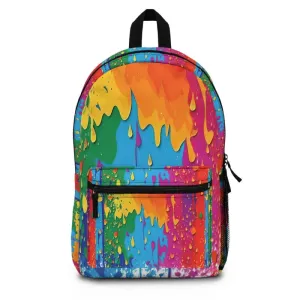 Vibrant Dripping Paint Backpack Abstract Pattern