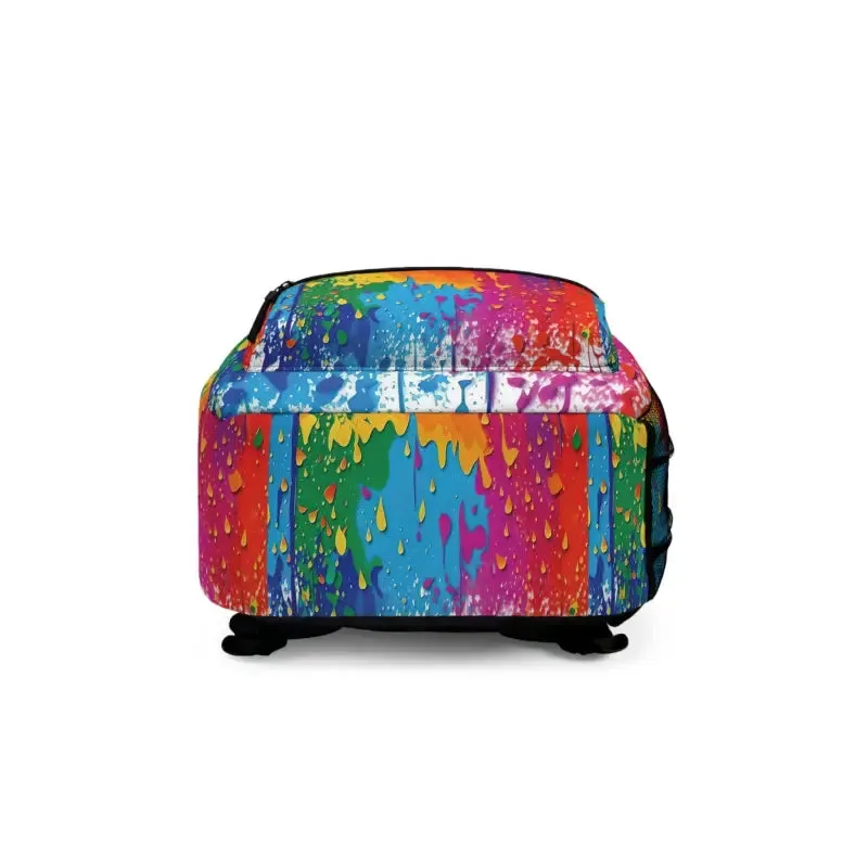 Vibrant Dripping Paint Backpack Abstract Pattern