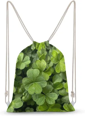 Vibrant Green Grass Drawstring Backpack for Women Men Drawstring Bag for Travel Swimming Sports Gym Bag