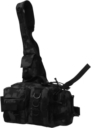 VICASKY Fishing Sling Pack Capacity Tackle Backpack with Ergonomic Crossbody Design for Outdoor Fishing Hiking and Camping Stylish Camouflage with Tool Compartment