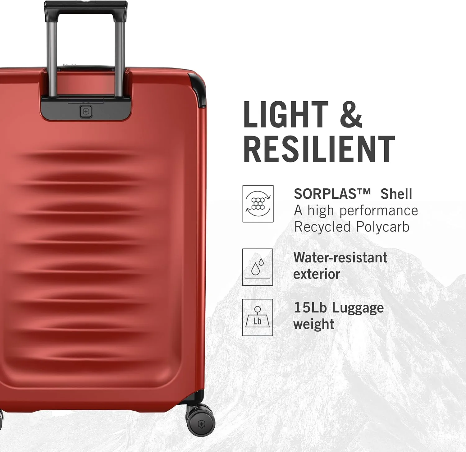 Victorinox Spectra 3.0 Expandable Large Case - Modern Hardside Luggage - Rolling Suitcase with Spinner Wheels - Holds Travel Accessories - 103 Liters, Red