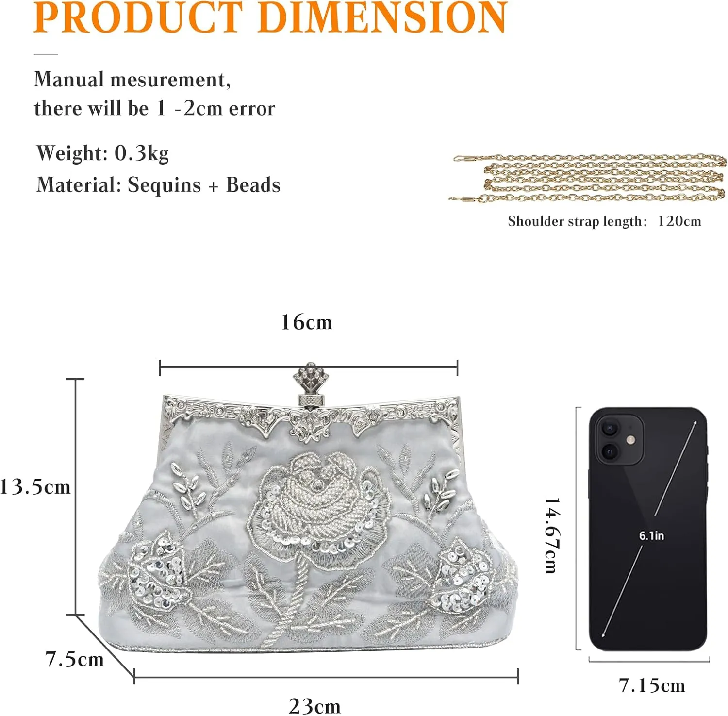 Vintage 1920s Beaded Evening Bag Pearl Clutch Bag for Women Sequin Handbag Bridal Wedding Purse Floral Shoulder Bag