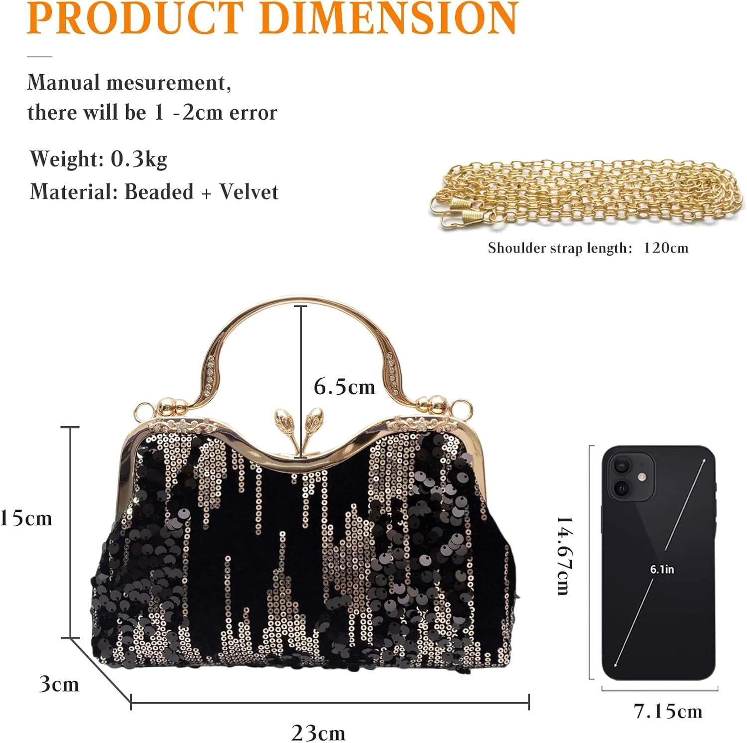 Vintage 1920s Clutch Bag Women Velvet Evening Bag Sparkly Sequin Handbag Crystal Shoulder Bag Bridal Wedding Purse