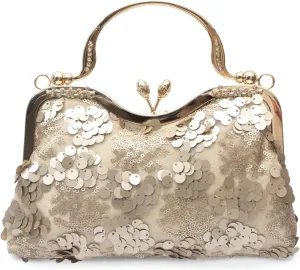 Vintage 1920s Evening Bag for Women Velvet Clutch Bag Sparkly Sequin Handbag Bridal Wedding Purse