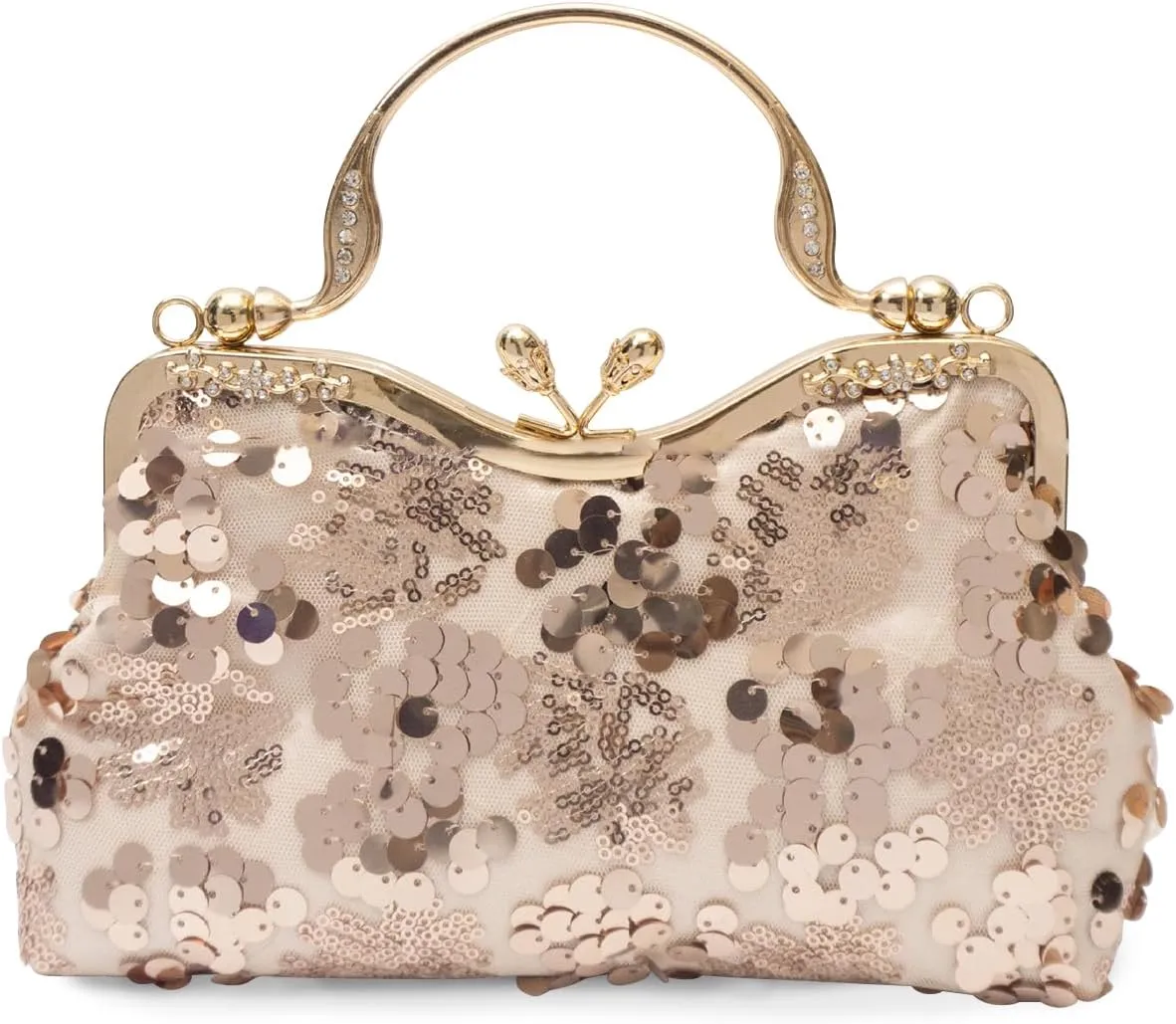 Vintage 1920s Evening Bag for Women Velvet Clutch Bag Sparkly Sequin Handbag Bridal Wedding Purse