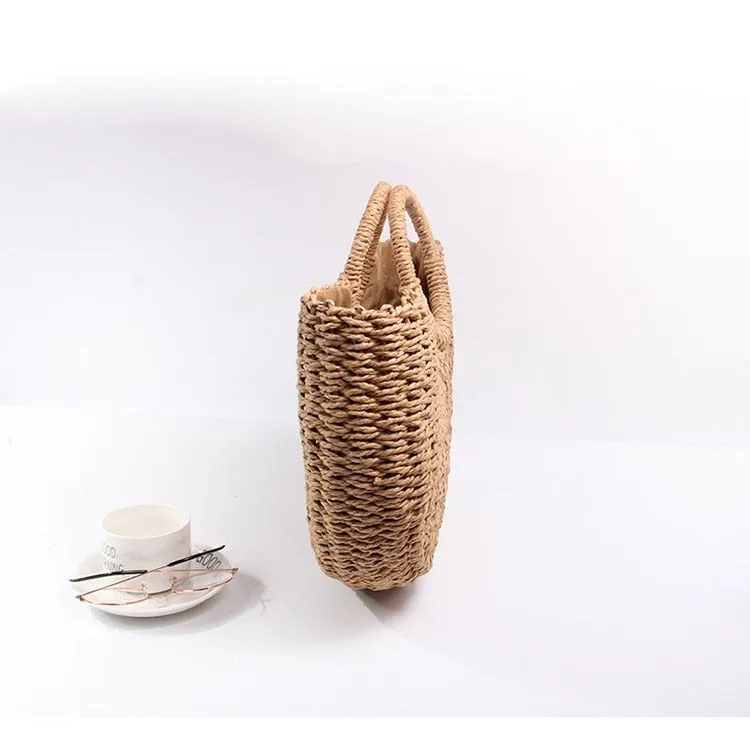 VINTAGE 2 RATTAN BEACH HANDBAG