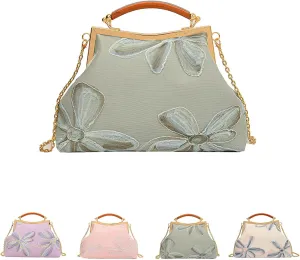 Vintage Flowers Lock Women Hand Bags Chain Chic Bag Women'sStyles of handbags suitable for women