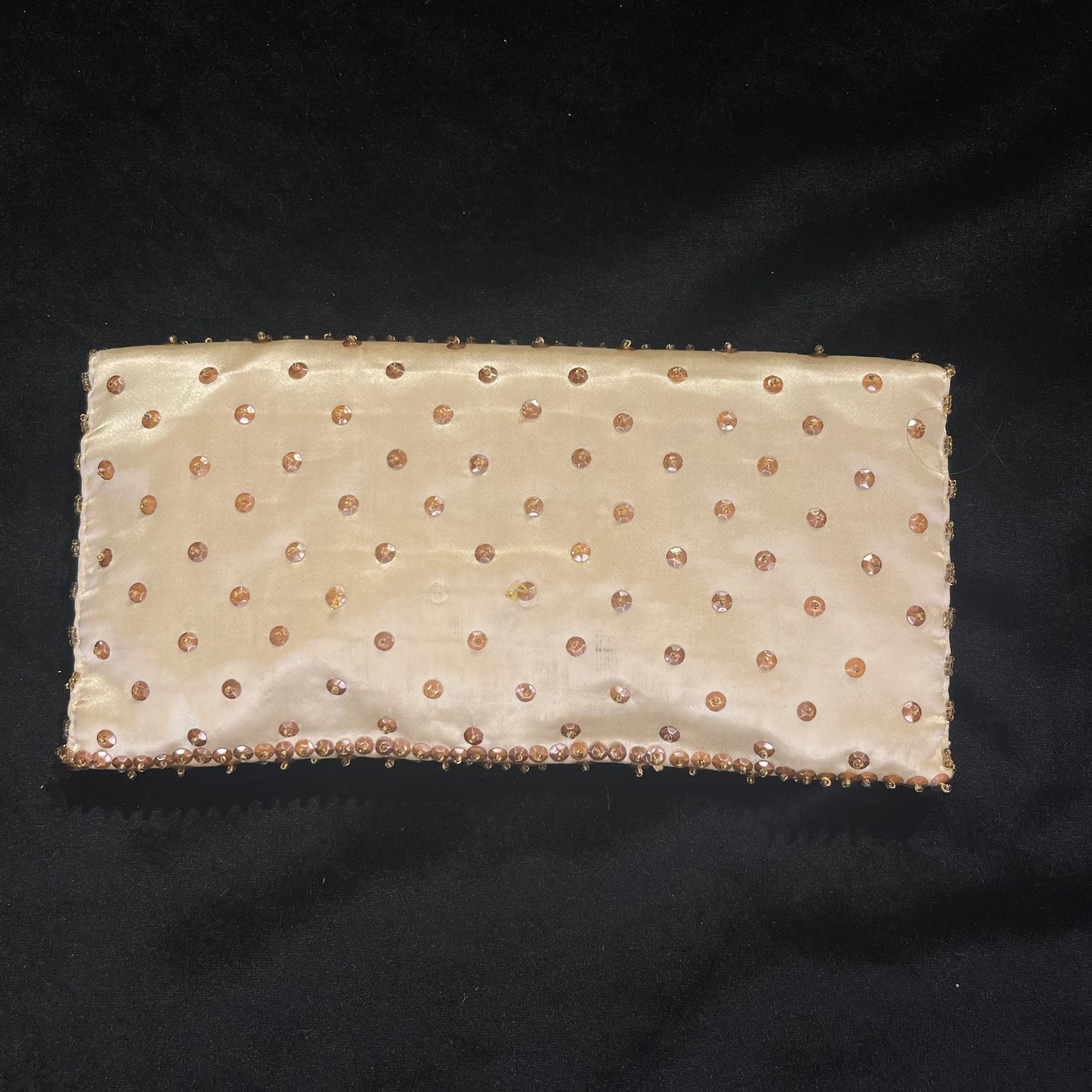 Vintage Gold Sequined Foldover Evening Clutch