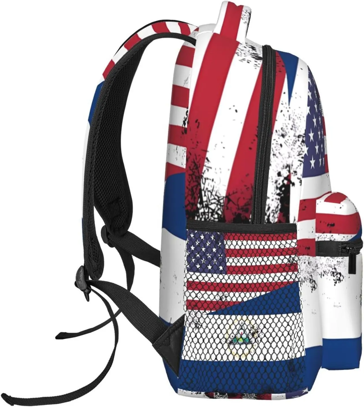 Vintage Half American Nicaraguan Flag Backpack Double Shoulder Bag 15 Inch Laptop Bagpack for Hiking Work Camping Travel