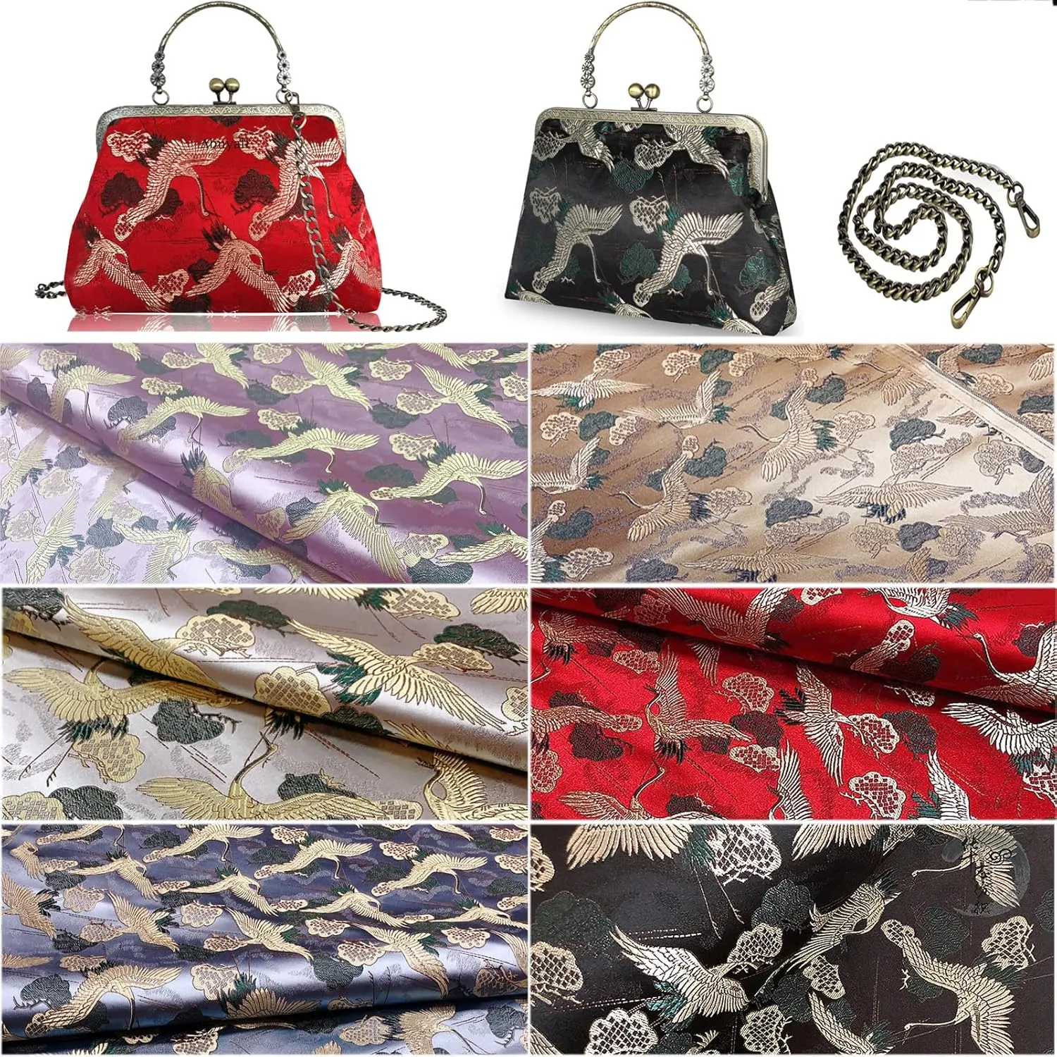 Vintage Purse Kiss Lock Purses and Handbags Floral Vacation Women Top Handle Handbag