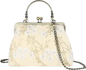 Vintage Purse Kiss Lock Purses and Handbags Floral Vacation Women Top Handle Handbag