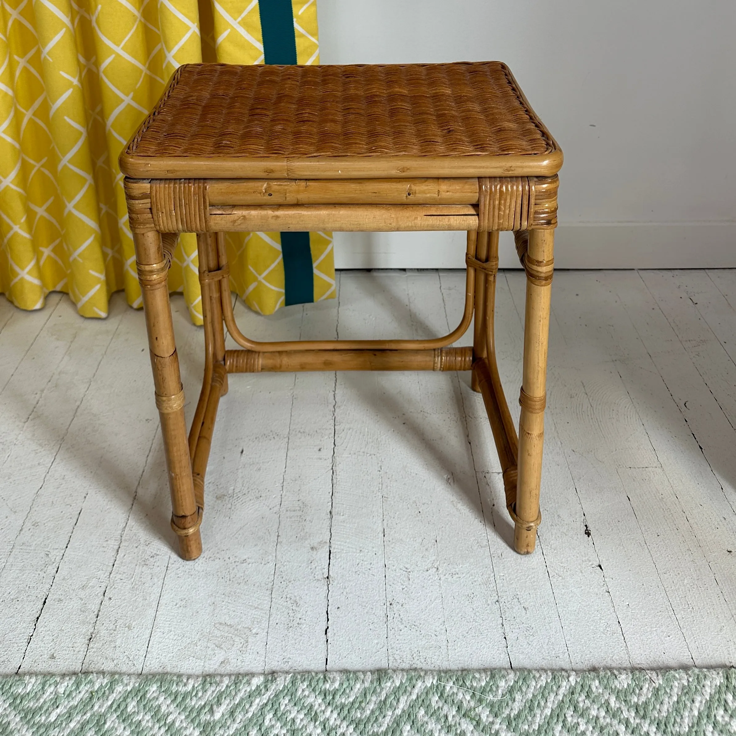 Vintage Rattan Nesting Tables, Set of 3