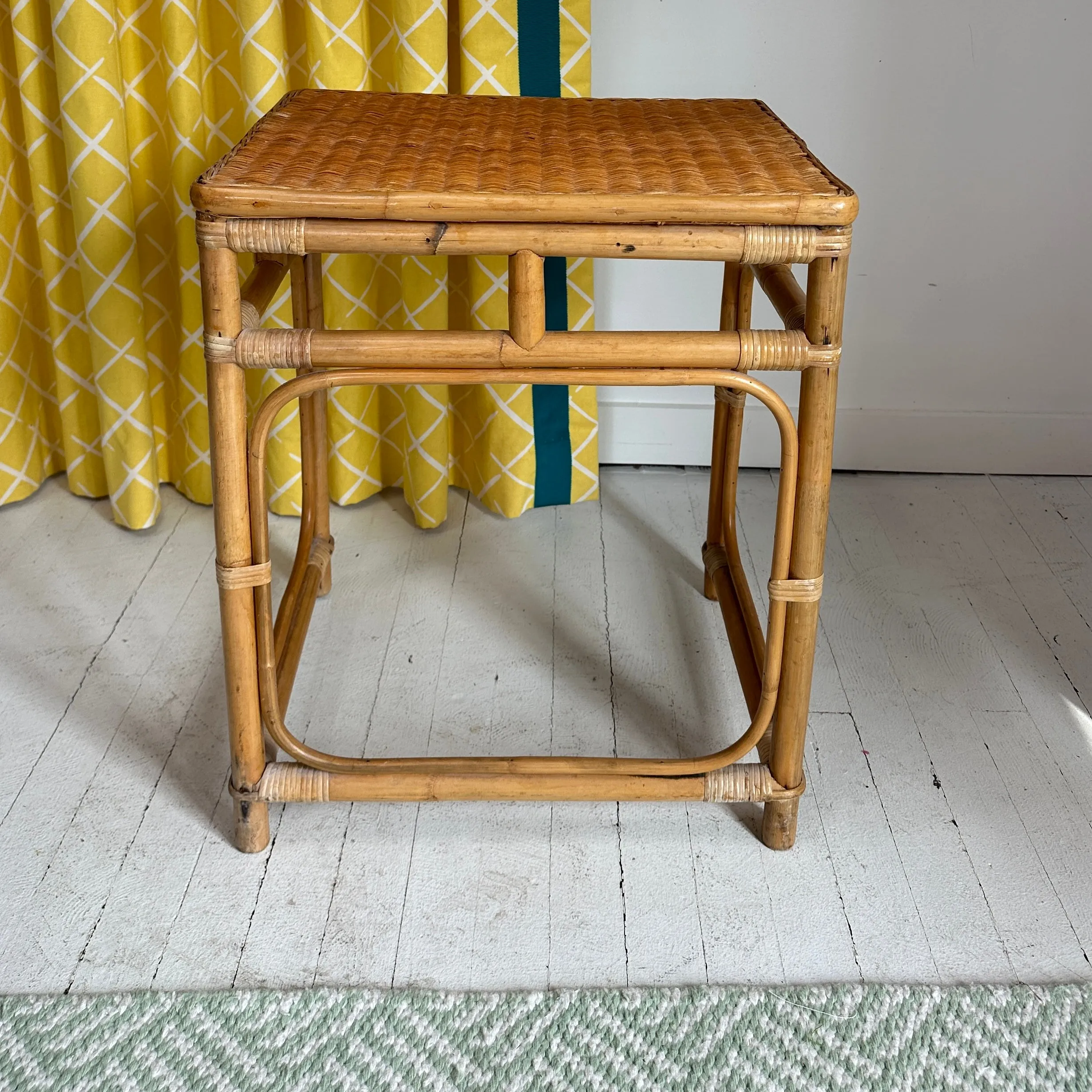 Vintage Rattan Nesting Tables, Set of 3