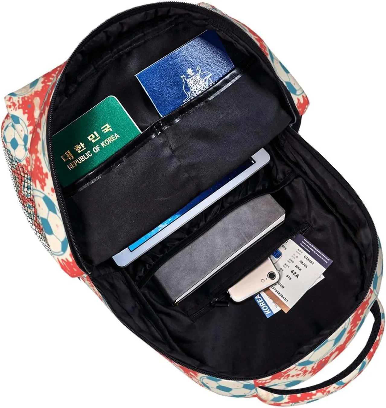 Vintage Soccer Footprints Ink Splatter Adult Backpacks 15 Inch Laptop Backpack Travel Bag for Men Women Gifts