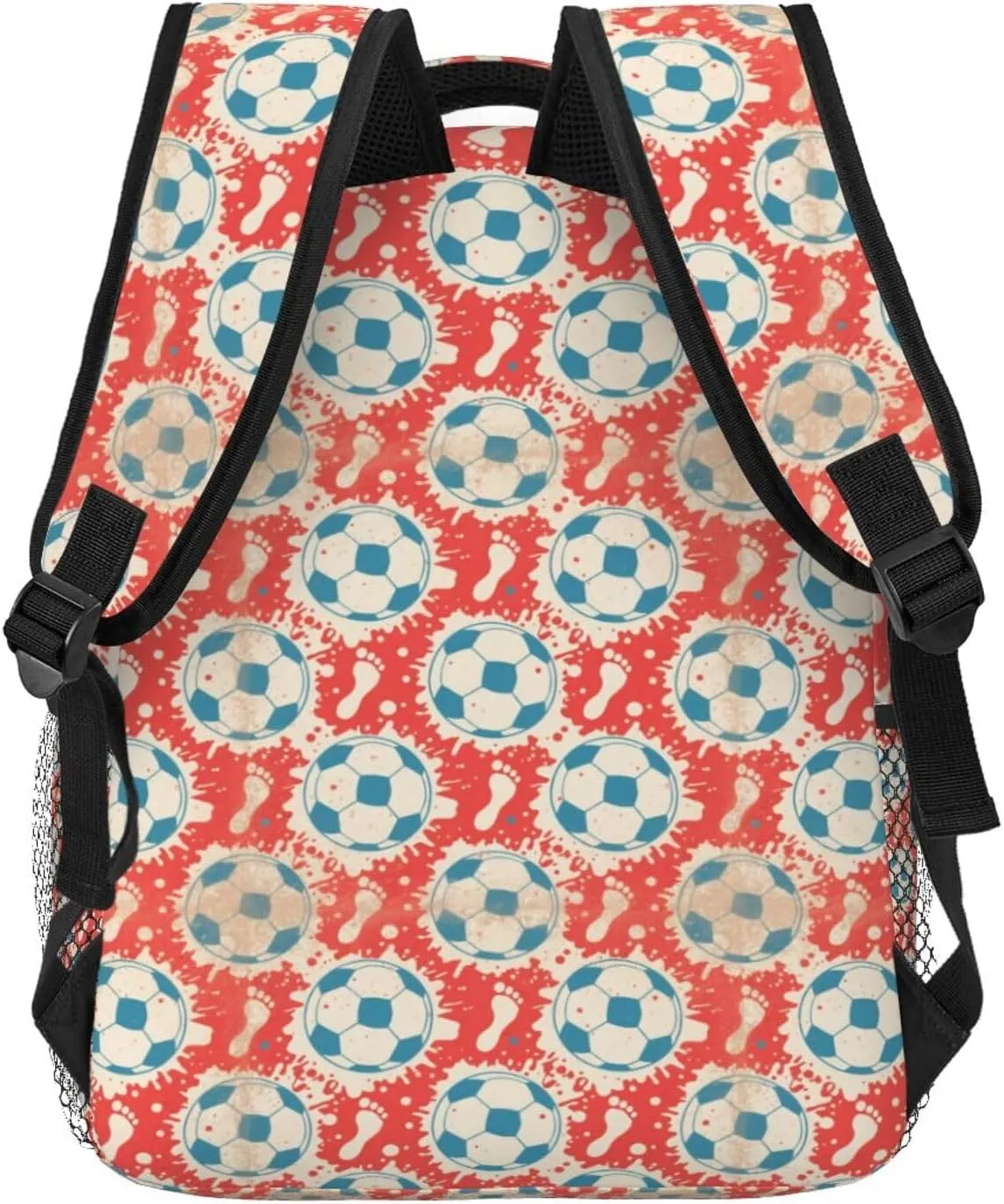Vintage Soccer Footprints Ink Splatter Adult Backpacks 15 Inch Laptop Backpack Travel Bag for Men Women Gifts