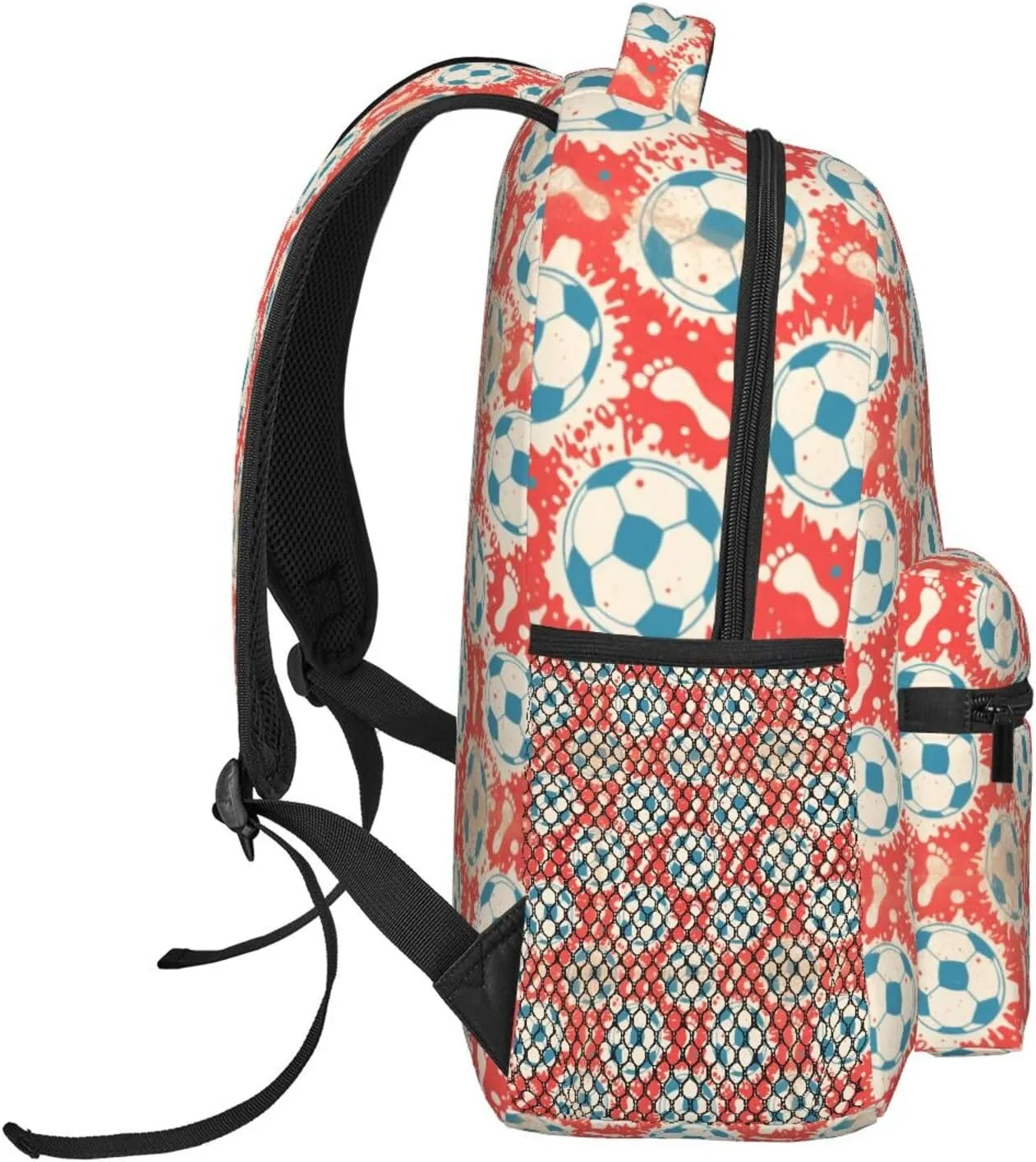 Vintage Soccer Footprints Ink Splatter Adult Backpacks 15 Inch Laptop Backpack Travel Bag for Men Women Gifts