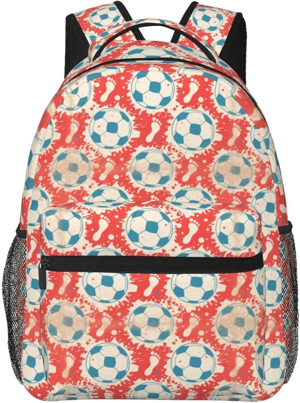 Vintage Soccer Footprints Ink Splatter Adult Backpacks 15 Inch Laptop Backpack Travel Bag for Men Women Gifts
