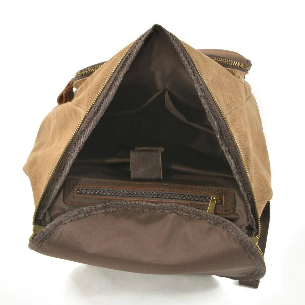 Vintage Waterproof Canvas Leather Daypack 20 to 35 Liter Backpack