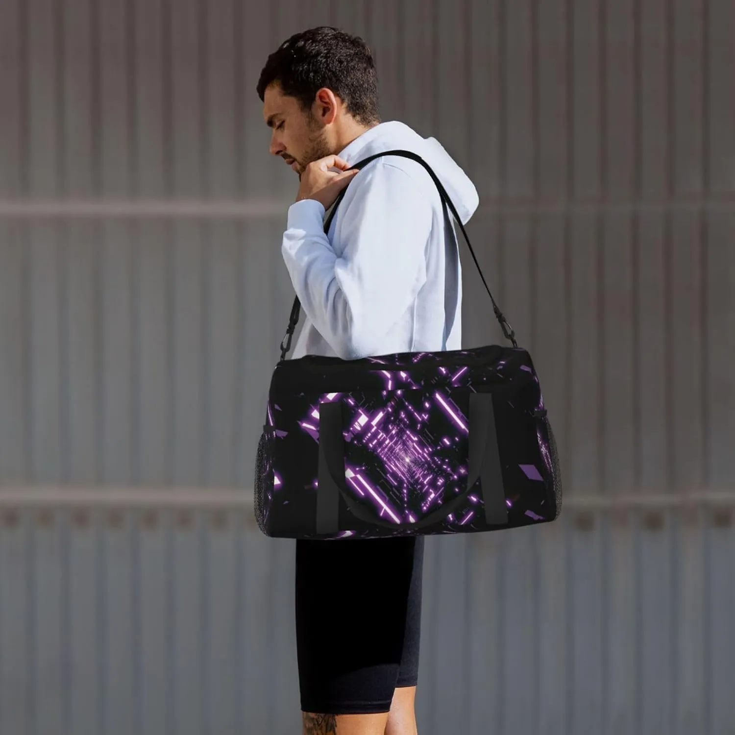 Violet Travel Duffel Bag Large Foldable Waterproof Overnight Bag For Beach Swim Bags Pool Sports Gym