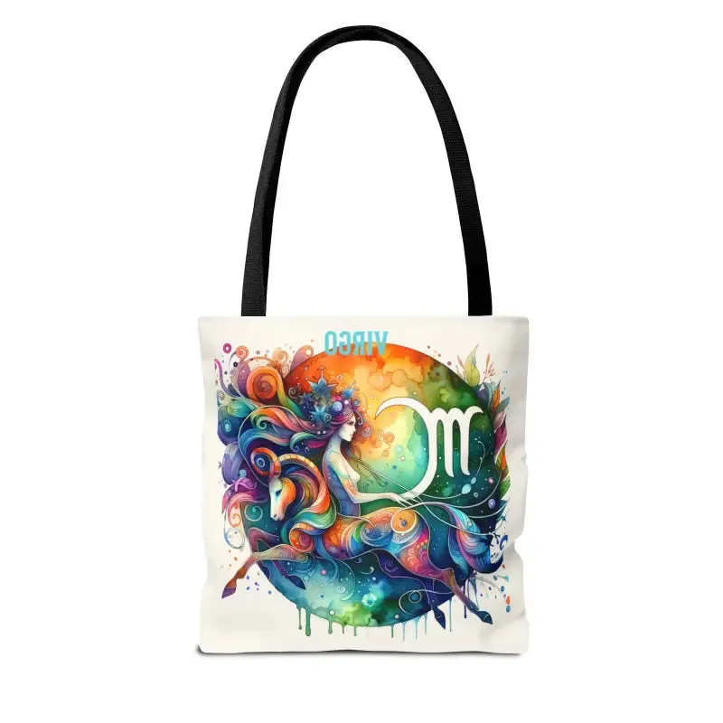 Virgo Zodiac Tote Bag with Black Cotton Handles
