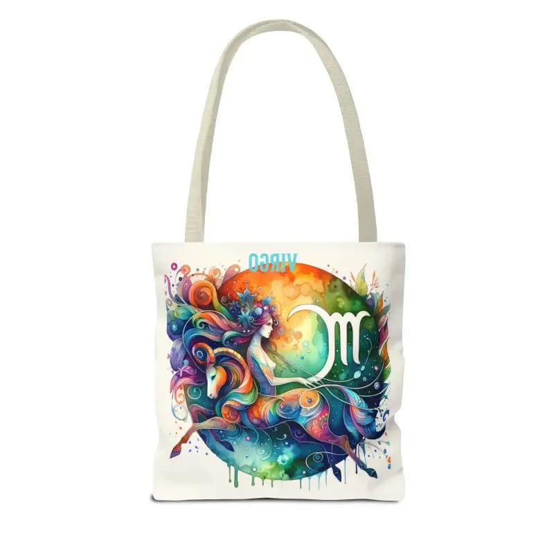 Virgo Zodiac Tote Bag with Black Cotton Handles