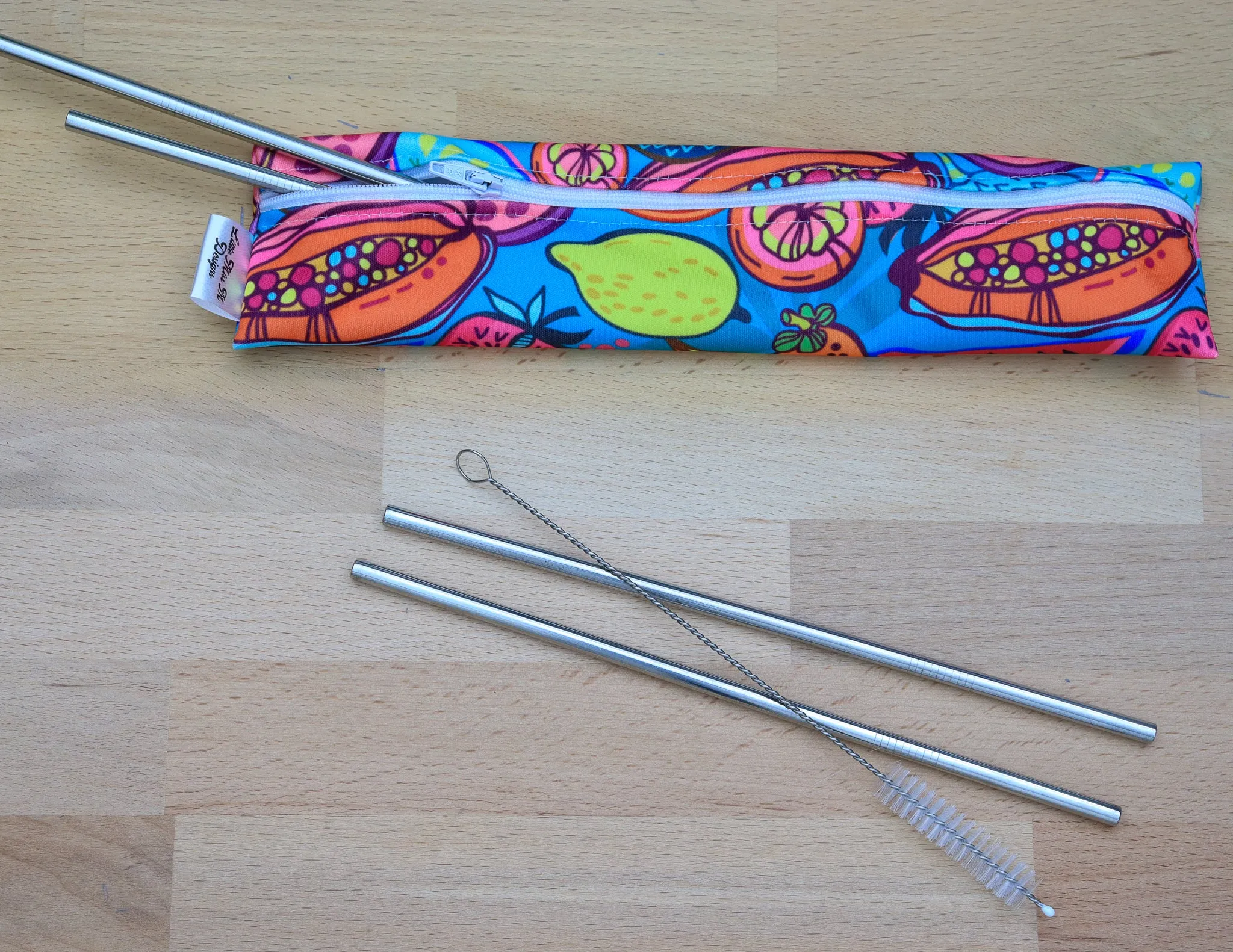 Wacky Fruits Straw Pouch