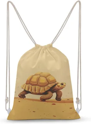 Walking in The Desert Drawstring Backpack for Women Men Drawstring Bag for Travel Swimming Sports Gym Bag