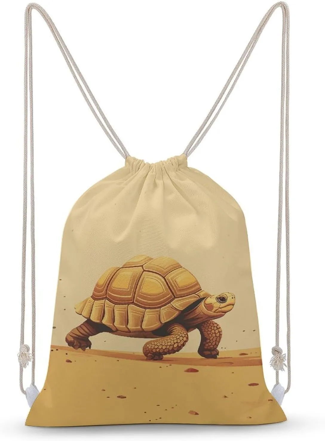 Walking in The Desert Drawstring Backpack for Women Men Drawstring Bag for Travel Swimming Sports Gym Bag