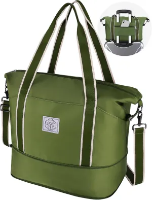WALNEW Travel Duffel Bag, Weekender Overnight Carry On Bag Women Men, Foldable Waterproof Gym Luggage with Metal Buckle Strap