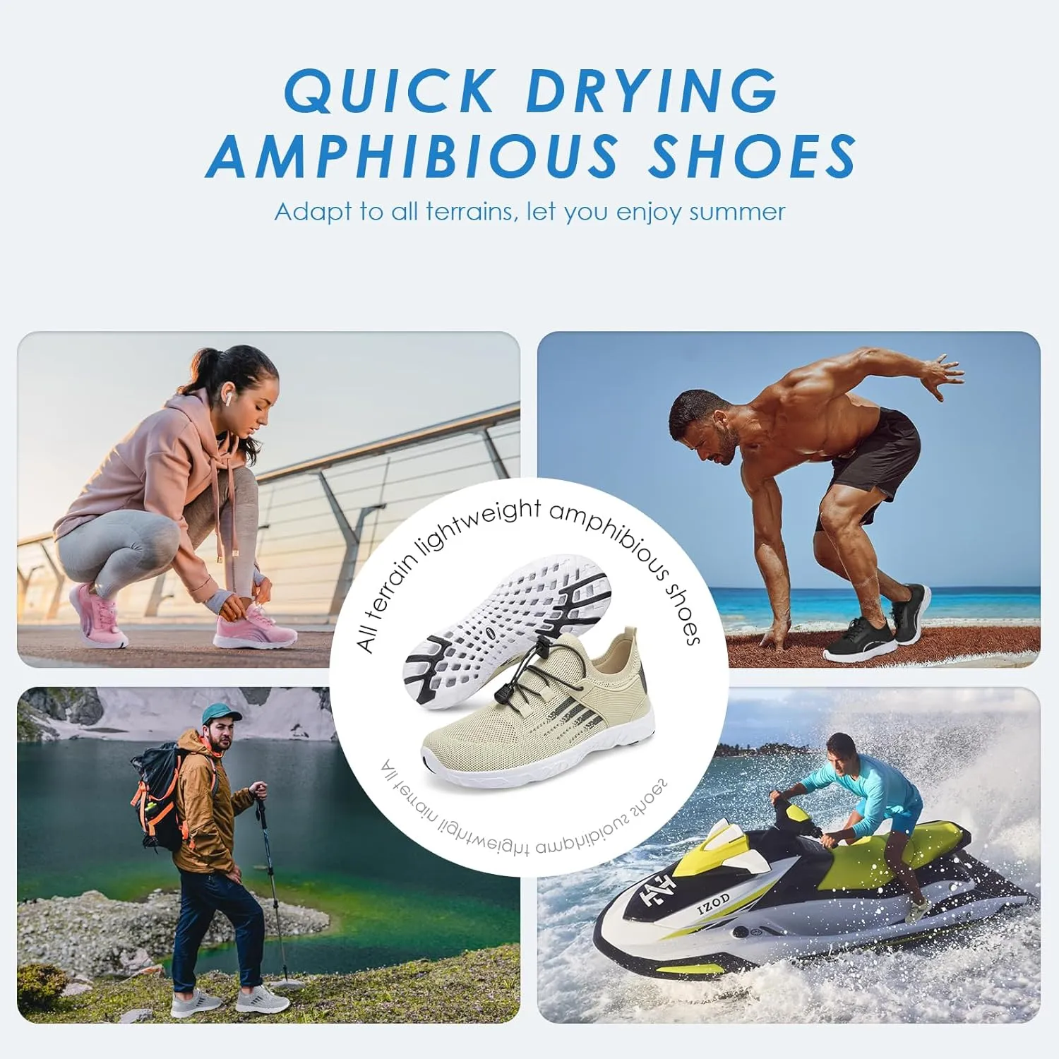 Water Shoes for Men Women Mesh Barefoot Hiking Swim River Shoes Adult Lake Pool Aqua Socks Beach Surfing Kayaking Sport Accessories Camping