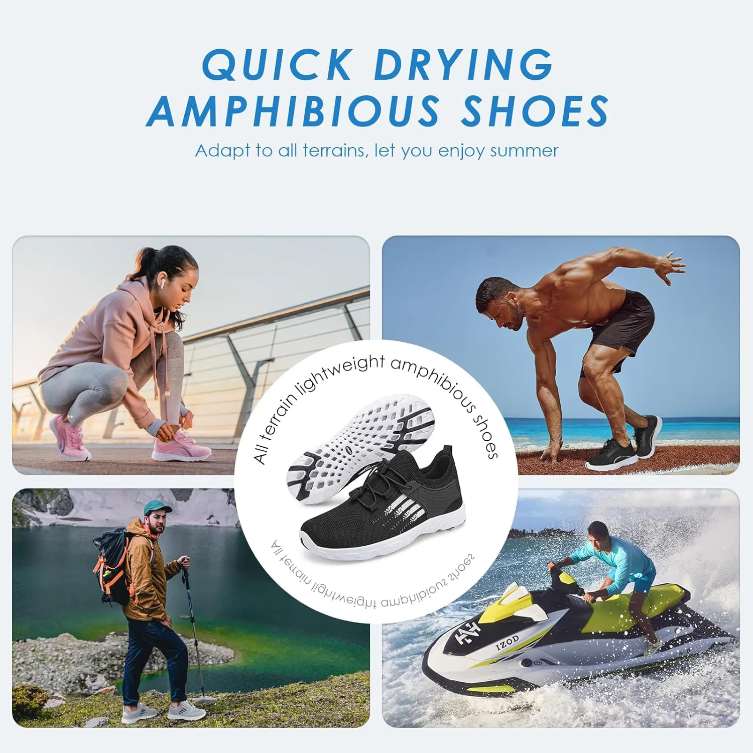Water Shoes for Men Women Mesh Barefoot Hiking Swim River Shoes Adult Lake Pool Aqua Socks Beach Surfing Kayaking Sport Accessories Camping