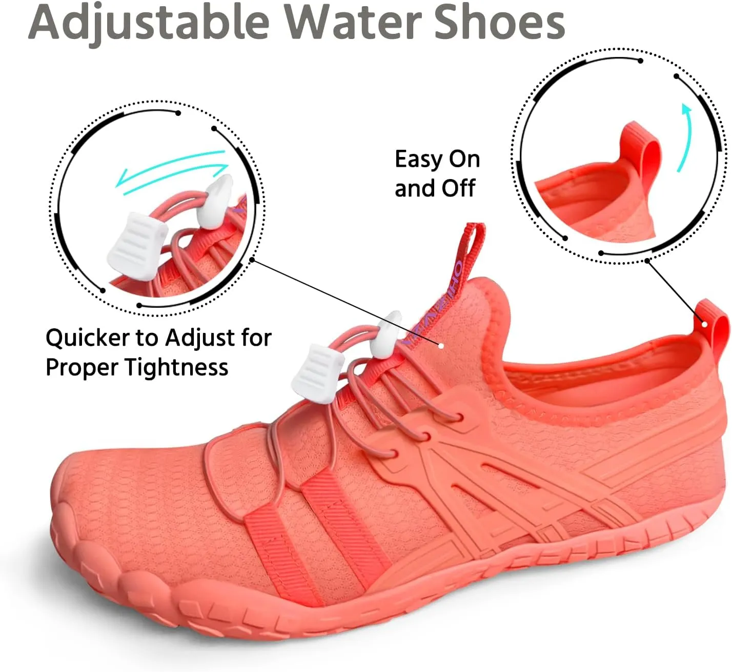Water Shoes Women Quick-Dry Aqua Sock Barefoot for Beach Swim River Lake Pool Surfing Kayaking
