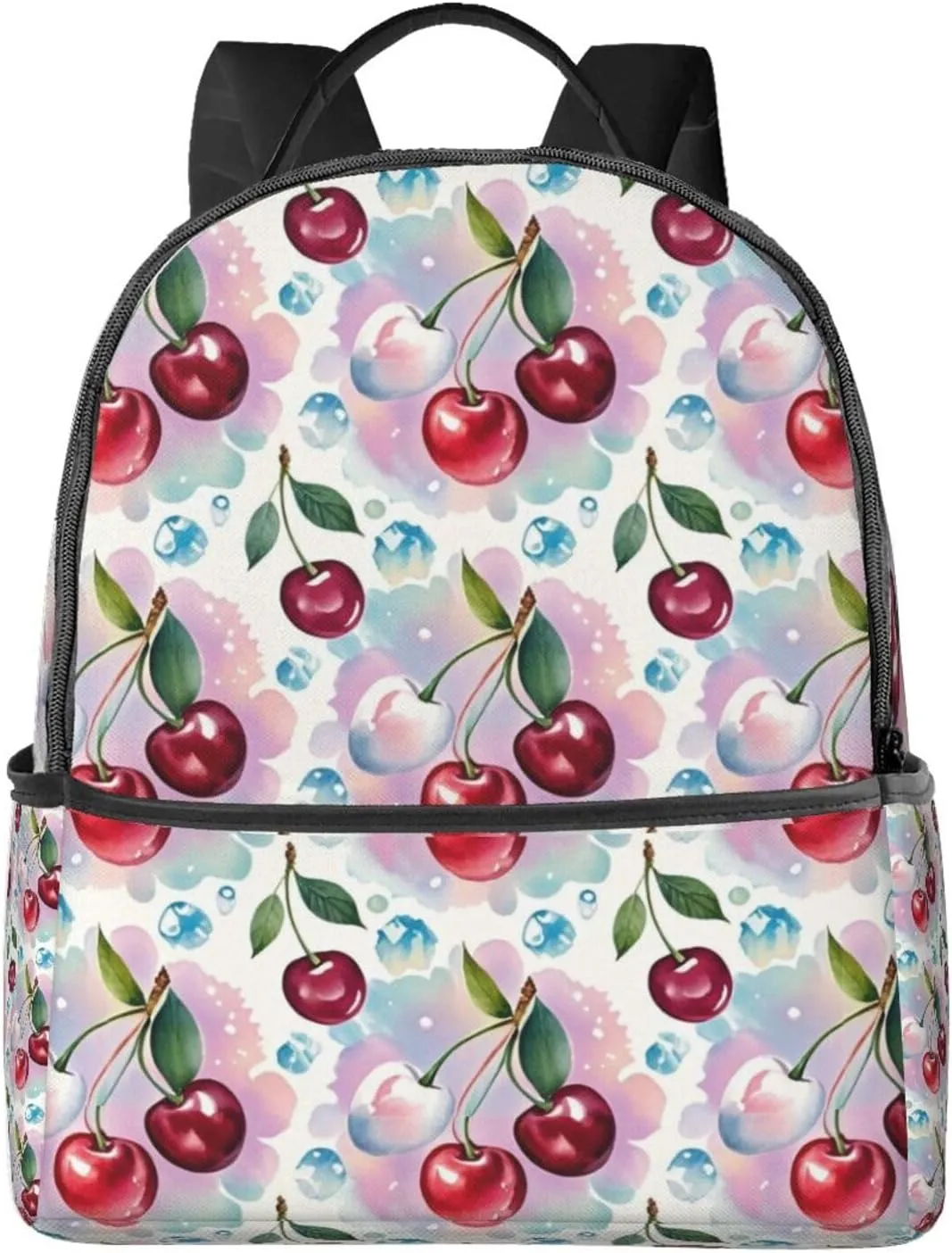Watercolor Cherry Adult Backpacks 14 Inch Laptop Backpack Double Shoulder Bag for Work Travel Gifts