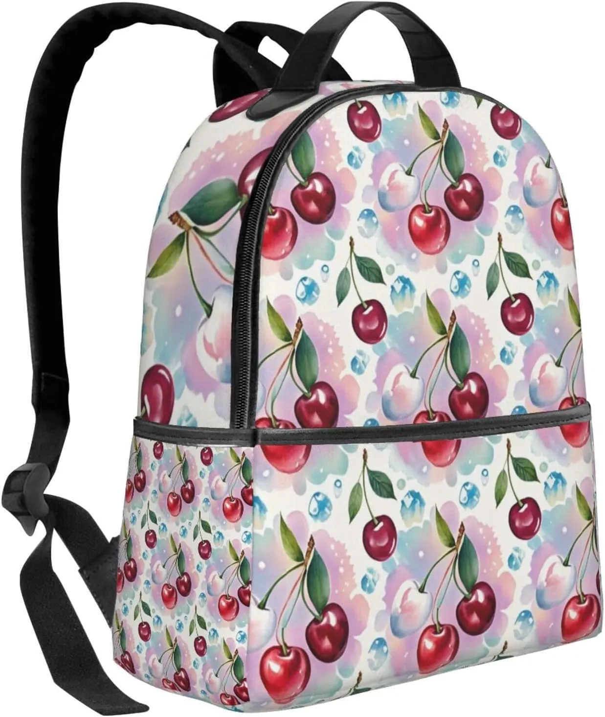 Watercolor Cherry Adult Backpacks 14 Inch Laptop Backpack Double Shoulder Bag for Work Travel Gifts