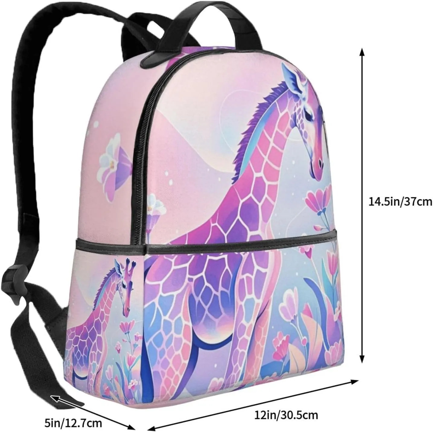 Watercolor Giraffe Texture Adult Backpacks 14 Inch Laptop Backpack Double Shoulder Bag for Work Travel Gifts