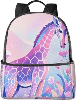 Watercolor Giraffe Texture Adult Backpacks 14 Inch Laptop Backpack Double Shoulder Bag for Work Travel Gifts